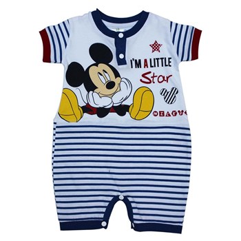 Mickey Mouse MC4233 Erkek Ribanalı Kısakol Tulum Beyaz 3-6 Ay (62-68 Cm) 33442926