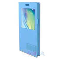 Samsung Galaxy A5 Kılıf Pencereli Gizli Mıknatıslı Mavi