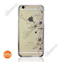 iPhone 6 Swarovski Taşlı Çiçek Desenli Redlife Arka Kapak