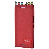 HTC One M9 Kılıf Safir Kapaklı Gizli Mıknatıslı Kırmızı