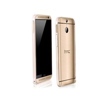 Microsonic HTC ONE M8s Ultra Thin Metal Bumper Kılıf Gold