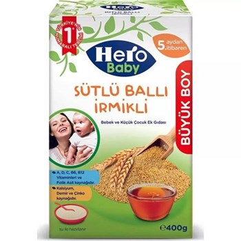 Hero Baby 5+ Ay 480 gr Sütlü Ballı İrmikli Kaşık Maması