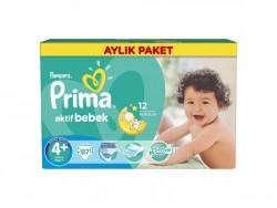 Prima Bebek Bezi Aktif Bebek 4+ Beden Maxi Plus Aylık Paket 87 Adet