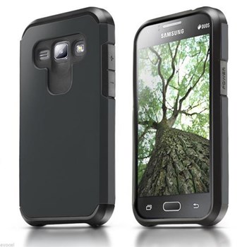 Microsonic Samsung Galaxy J1 Kılıf Slim Fit Dual Layer Armor Siyah