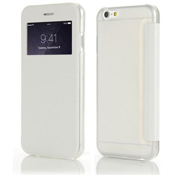 Microsonic View Cover Delux Kapaklı Iphone 6S Plus Kılıf Beyaz