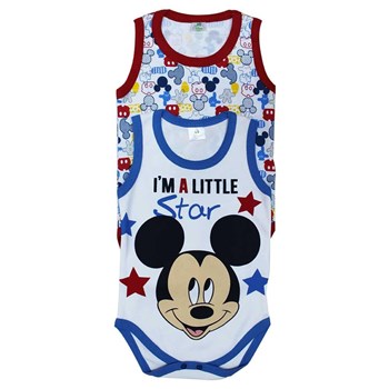 Mickey Mouse MC4208 Erkek 2li Body Beyaz 9-12 Ay (74-80 Cm) 33442155