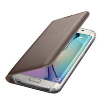 Microsonic Flip Leather Samsung Galaxy S6 Edge Kapaklı Deri Kılıf Gold