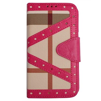 Color Case Galaxy S4 Mini Cüzdanlı Ekose Kılıf Pembe MGSCJLQTUZ6