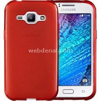 Microsonic Transparent Soft Samsung Galaxy J1 Kılıf Kırmızı