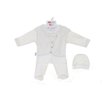 Akyüz Bebe Papyonlu Zıbın Krem 33494484