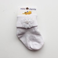 Minidamla Mini Damla 41128 Kız Bebek Çorabı Beyaz 21487090