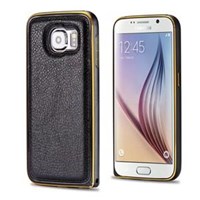 Microsonic Derili Metal Delüx Samsung Galaxy S6 Kılıf Siyah - Siyah