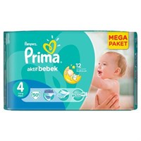 Prima Bebek Bezi Aktif Bebek 4 Beden Maxi Mega Paket 50 Adet