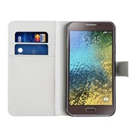Microsonic Cüzdanlı Deri Samsung Galaxy E5 Kılıf Beyaz
