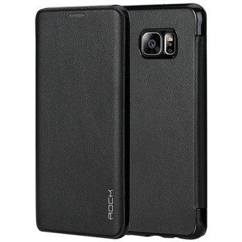 Rock Touch Samsung Galaxy S6 Edge Plus Kılıf Smart Side Leather Siyah