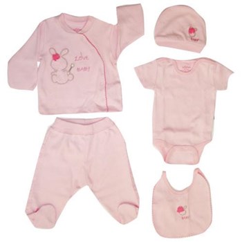 Aziz Bebe 5088 Hastane Çıkışı 5li Love My Baby Pembe 0-3 Ay (56-62 Cm) 21221632