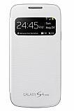 Samsung i9190 Galaxy S4 Mini Orjinal Pencereli View Cover Beyaz Kılıf