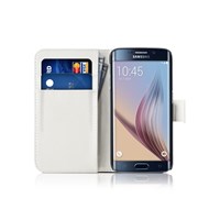 Microsonic Cüzdanlı Deri Samsung Galaxy S6 Edge Kılıf Beyaz