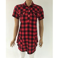 Trendy Hamile Ekose Gömlek Kırmızı XL 33547842