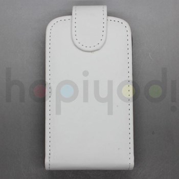 Samsung Galaxy S3 i9300 Kılıf Beyaz Dik Kapaklı Tokalı