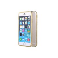 Microsonic iPhone 6 Taşlı Metal Bumper Kılıf Sarı