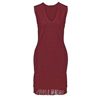 Bonprix Püsküllü Elbise - Kırmızı 32050291