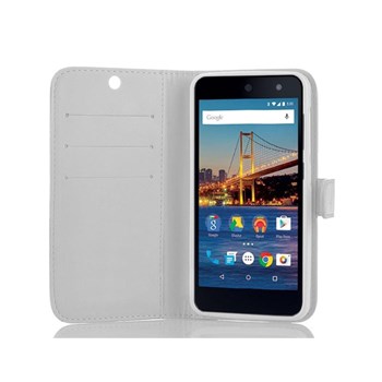 Microsonic General Mobile Android One 4G Cüzdanlı Deri Kılıf Beyaz