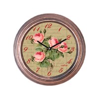 Cadran Dekoratif Vintage Duvar Saati Bakır Çiçekler 32762430