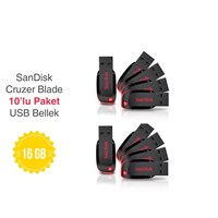 SanDisk Cruzer Blade 16GB 2.0-SDCZ50-016G-B35 10'lu Paket