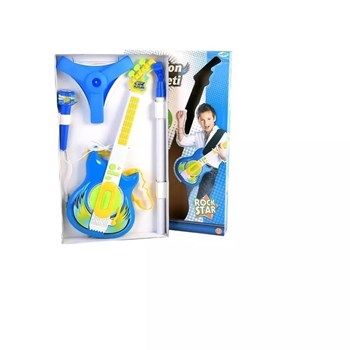 Mega Oyuncak Mavi Renk Pilli Mikrofonlu Gitar Seti