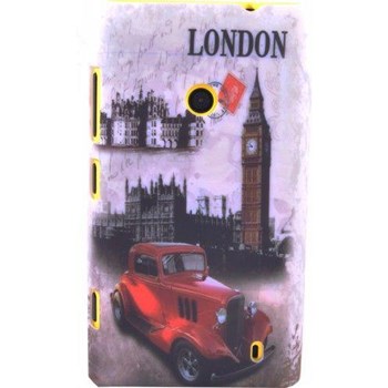 Nokia Lumia 520 Kılıf London Desenli Kapak