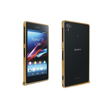 Microsonic Sony Xperia Z1 Thin Metal Bumper Kılıf Sarı