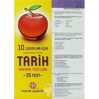 10. Sınıflar İçin (Uygulamalar İçeren) Tarih Yaprak Testleri ( 35 Test) - Kolektif 9786055379766