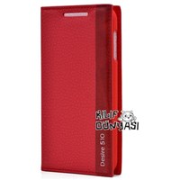 HTC Desire 510 Kılıf Magnum Deri Gizli Mıknatıslı Kırmızı
