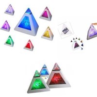 Orijinal Kulüp 7 Renk Değiştiren Piramit Şeklinde Alarmlı Masa Saati