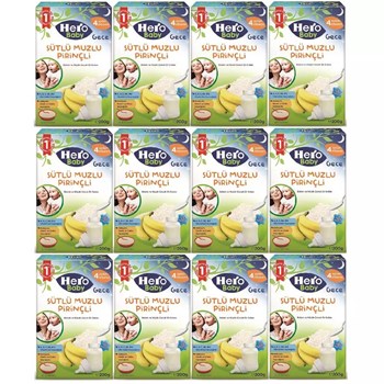 Hero Baby 12x200 gr Gece Sütlü Muzlu Pirinçli Kaşık Maması