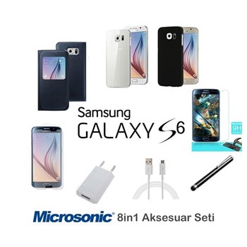 Microsonic Samsung Galaxy S6 Kılıf & Aksesuar Seti 8in1