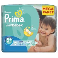 Prima Bebek Bezi Aktif Bebek 5+ Beden Junior Plus Mega Paket 34 Adet