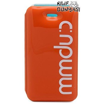 İphone 4s Kılıf Kabarcık Jöle Bubble Flip Cover Turuncu