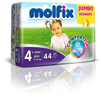 Molfix Jumbo Paket Maxi Plus 4+ Numara Bebek Bezi 44 Adet