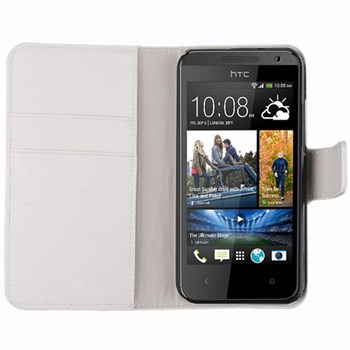 Microsonic Cüzdanlı Deri Kılıf - HTC Desire 300 301E- Beyaz