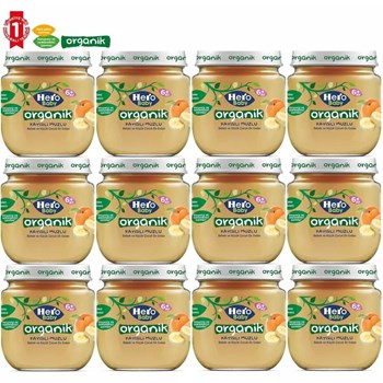 Hero Baby 120 gr Organik Kayısılı Muzlu 12'li Kavanoz Maması