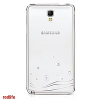 Redlife Galaxy Note3 Neo Swarovski Taşlı Köpük Desenli Pc Arka Kapak Gümüş