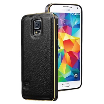 Microsonic Derili Metal Delüx Samsung Galaxy S5 Kılıf Siyah