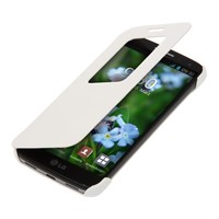 Microsonic View Cover Delux kapaklı LG G2 Mini Kılıf Beyaz