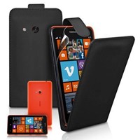 Nokia Lumia 625 Kılıf Deri Kapaklı Siyah