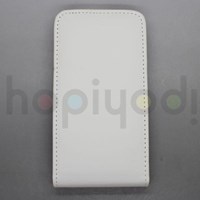 Samsung Galaxy S2 i9100 Kılıf Beyaz Deri Dik Kapaklı