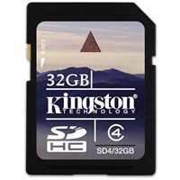 Kingston 32 GB SDHC Kart Class 4 SD4/32GB