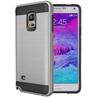 Microsonic Samsung Galaxy Note 4 Kılıf Slim Heavy Duty Gümüş CS300-SHD-GLX-NOTE4-GMS