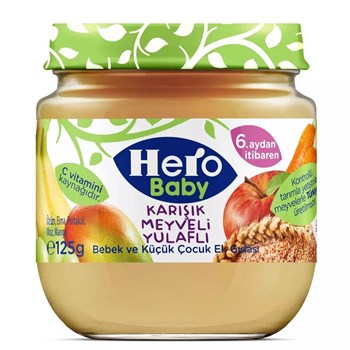 Hero Baby 6+ Ay 125 gr Karışık Meyveli Yulaflı Kavanoz Mama